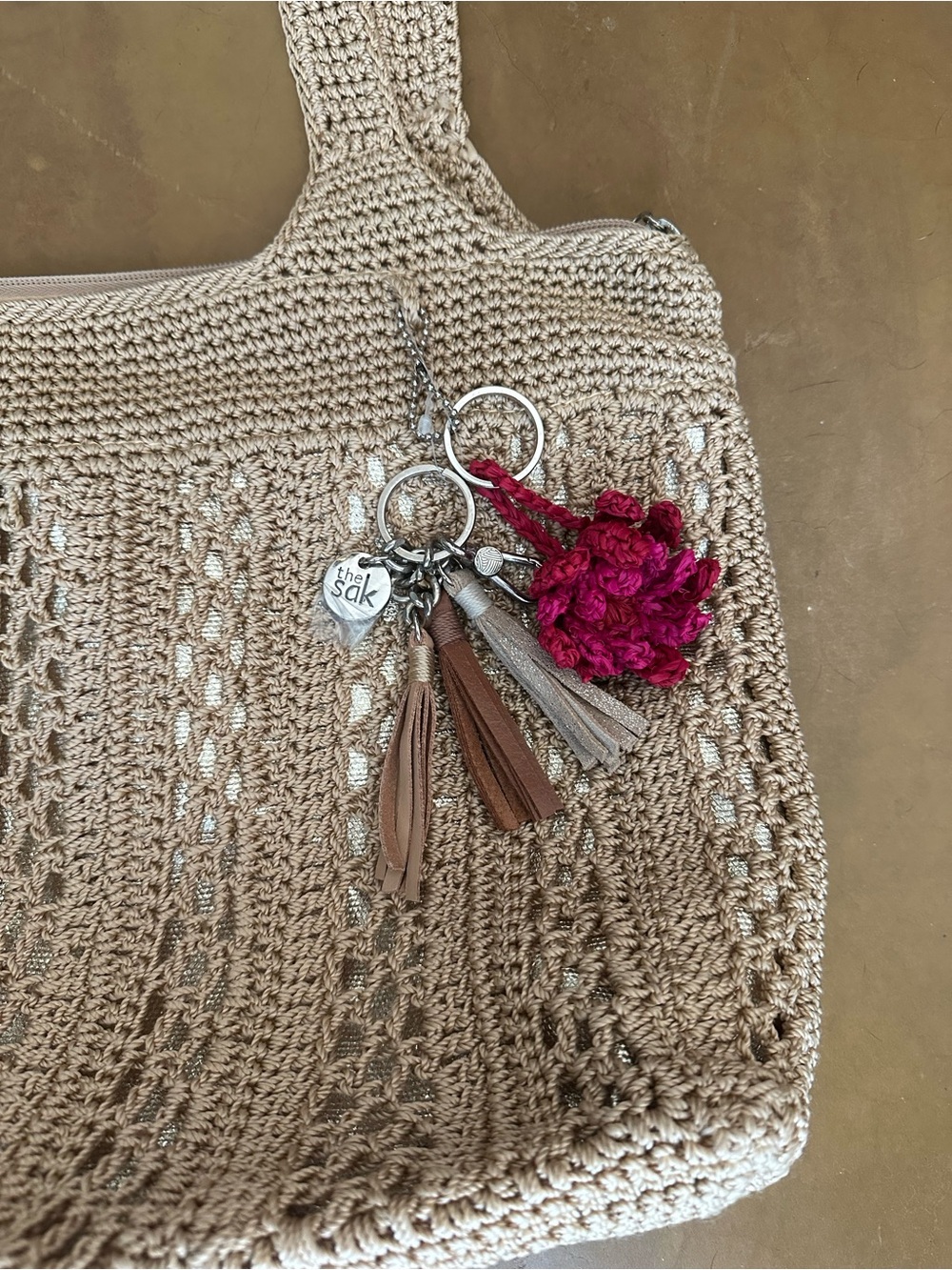 The Sak Hand-Crocheted Sola Carryall Tote - Bamboo with Gold - Picture 4 of 10